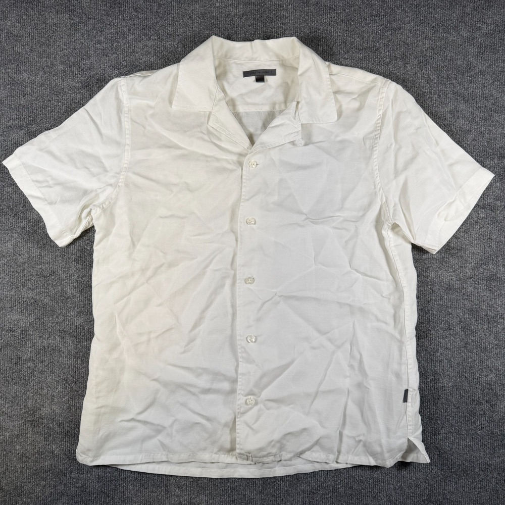 John Varvatos Mens Large Short Sleeve Button Down Camp Casual Resort Shirt